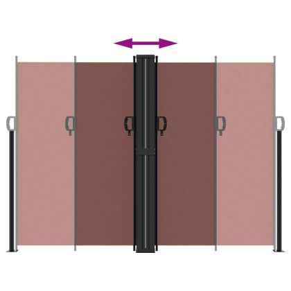 Прибираща се странична тента, кафява, 180x1200 см