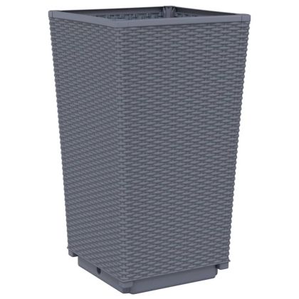 Градински кашпи, 4 бр, синьо сив, 32,5x32,5x57 см, PP