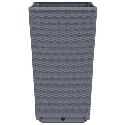 Градински кашпи, 4 бр, синьо сив, 32,5x32,5x57 см, PP