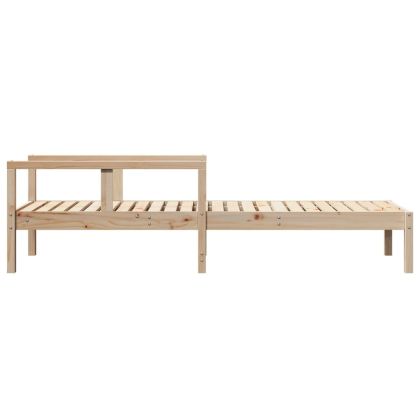 Шезлонг, 199,5x62x55 см, борово дърво масив