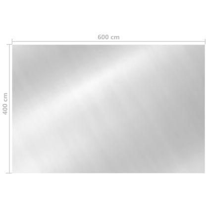 Правоъгълно покривало за басейн 600x400 см PE сребристо
