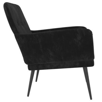 Кресло, черно, 62x79x79 см, кадифе