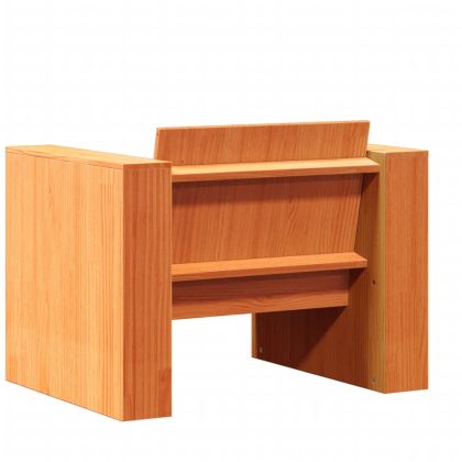 Градински лаундж комплект, 2 части, восъчнокафяв, бор масив