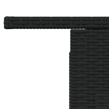 Градинска маса, черна, 100x55x73 см, полиратан и акациево дърво