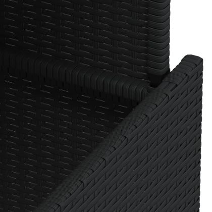 Градинска маса, черна, 100x55x73 см, полиратан и акациево дърво