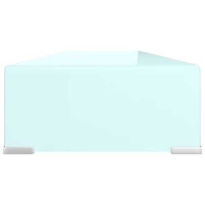 Поставка за телевизор/монитор, стъкло, зелена, 110x30x13 см