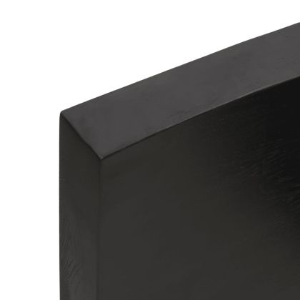 Плот за маса тъмнокафяв 100x60x(2-6) см обработен масивен дъб
