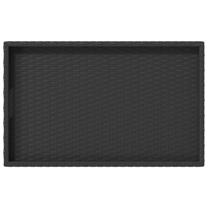 Сгъваема маса с табла, черна, 65x40x75 см, полиратан