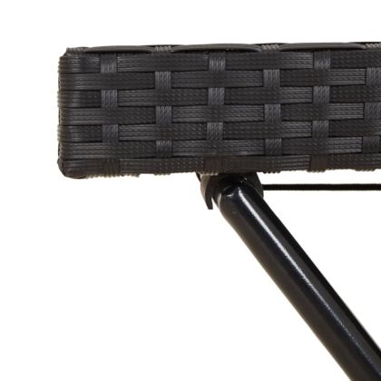 Сгъваема маса с табла, черна, 65x40x75 см, полиратан