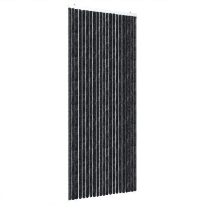 Ресни за врата против мухи, антрацит, 100x200 см, шенил