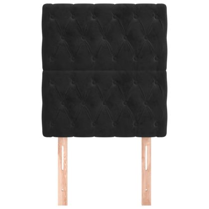 Табла за легло, черна, 80x7x118/128 см, кадифе