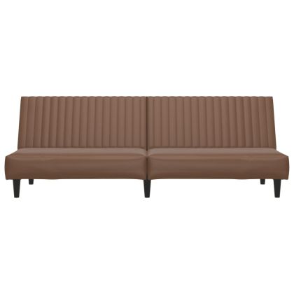 2-местна кушетка, кафява, изкуствена кожа