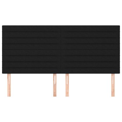 Табла за легло, черна, 180x5x118/128 см, плат