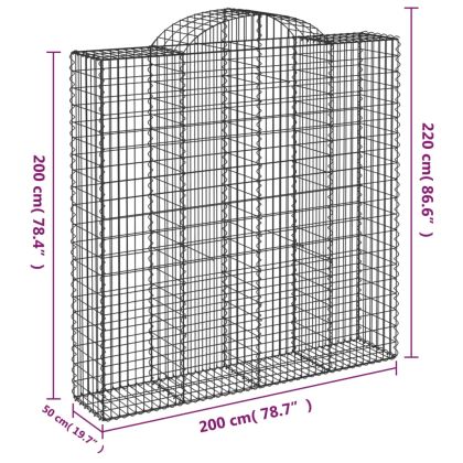 Габиони кошници арка 11 бр 200x50x200/220 см поцинковано желязо