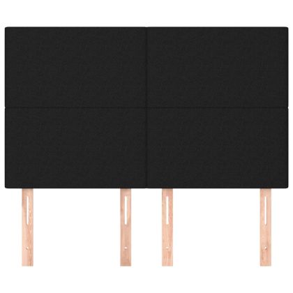 Табла за легло, черна, 144x5x118/128 см, плат