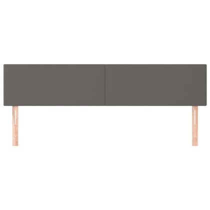 Табла за легло, сива, 180x5x78/88 см, изкуствена кожа