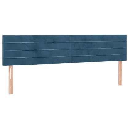 Табла за легло, тъмносиня, 180x5x78/88 см, кадифе