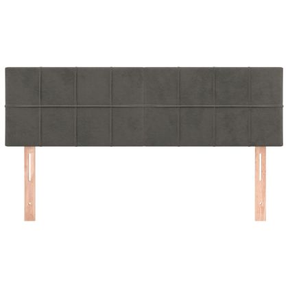 Горни табли за легло, 2 бр, тъмносиви, 72x5x78/88 см, кадифе