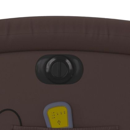 Електрически масажен реклайнер стол, кафяв, изкуствена кожа