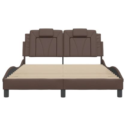 Рамка за легло Viana без матрак, кафява, 120x200 см, изкуствена кожа