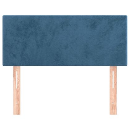 Горна табла за легло, тъмносиня, 90x5x78/88 см, кадифе