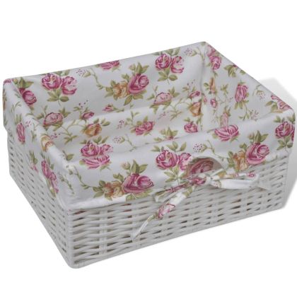 Шкаф с 1 чекмедже и 3 кошници, бял, дърво пауловния