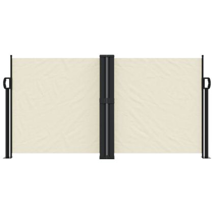 Прибираща се странична тента, кремава, 120x1200 см