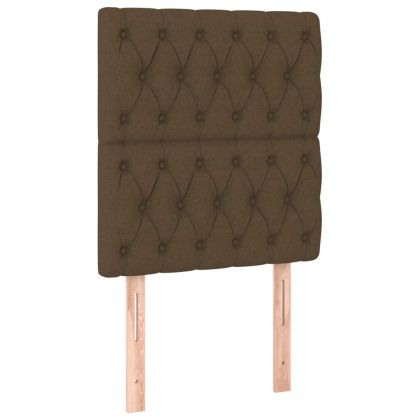 Табла за легло, тъмнокафява, 80x7x118/128 см, плат