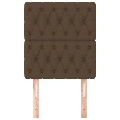 Табла за легло, тъмнокафява, 80x7x118/128 см, плат