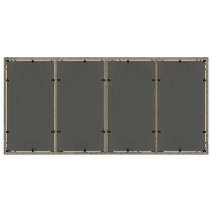 Градинска маса със стъклен плот черен 190x90x75 см полиратан