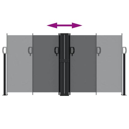 Прибираща се странична тента, черна, 120x1200 см