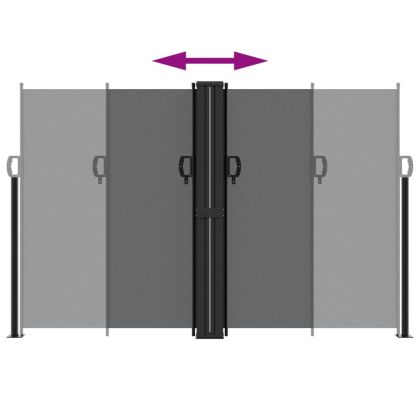 Прибираща се странична тента, черна, 160x1200 см