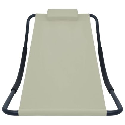 Градинско легло, кремаво, 200x90 см, стомана