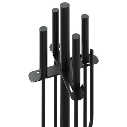 Комплект инструменти за камина, 5 части, 18x66 см, стомана