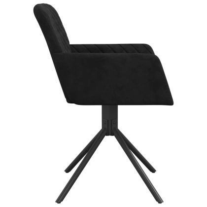 Въртящи трапезни столове, 2 бр, черни, кадифе