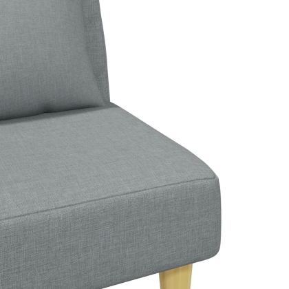 2-местно канапе с възглавници и табуретка, светлосиво, текстил