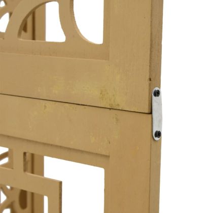 Разделител за стая, 4 панела, кафяв, дърво пауловния масив