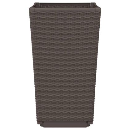 Градински кашпи, 4 бр, кафяви, 32,5x32,5x57 см, PP