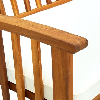 Градинска пейка с възглавница, 119 см, акация масив