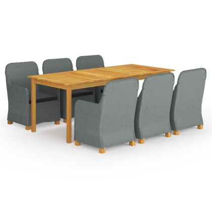 Градински трапезен комплект, 9 части, светлосив