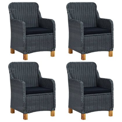 Градински трапезен комплект, 5 части, тъмносив