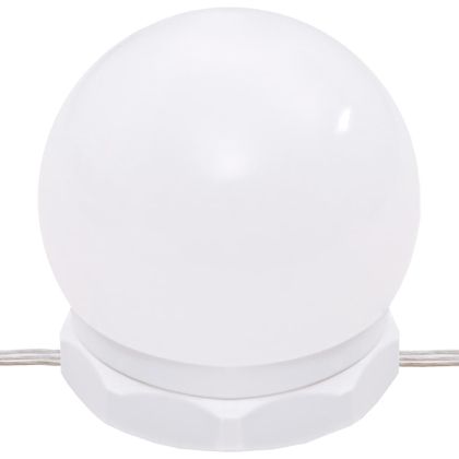 LED тоалетка с шкаф, бетонно сиви, инженерно дърво