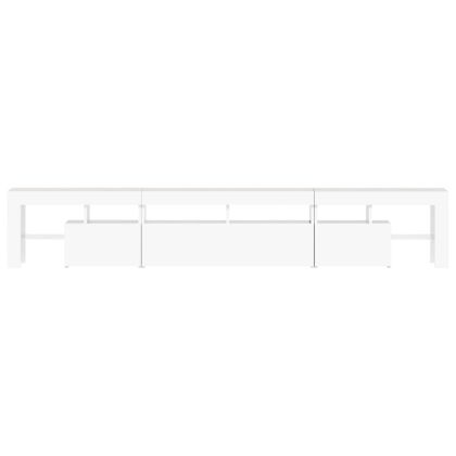ТВ шкаф с LED осветление, бял, 230x36,5x40 см