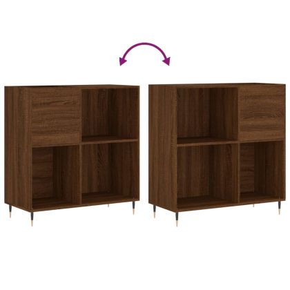 Шкаф за винилови плочи кафяв дъб 84,5x38x89 см инженерно дърво