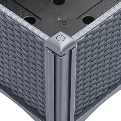 Градински сандък с пергола, синьо сив, 80x40x142 см, PP