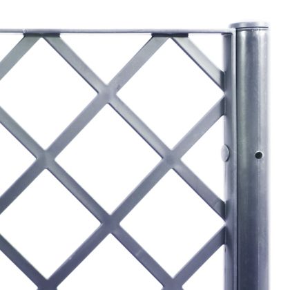 Градински сандък с пергола, синьо сив, 80x40x142 см, PP