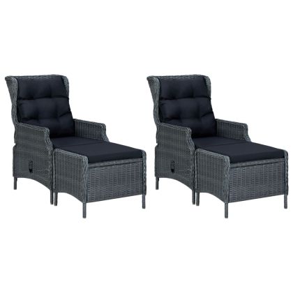 Градински трапезен комплект, 5 части, тъмносив