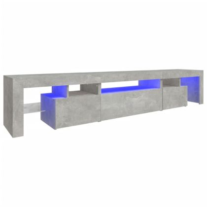 ТВ шкаф с LED осветление, бетонно сив, 215x36,5x40 см