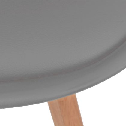 Трапезни столове, 6 бр, сиви, пластмаса