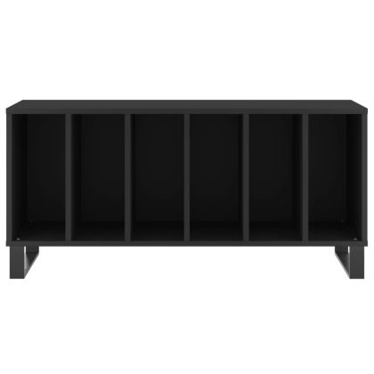 Шкаф за грамофонни плочи черен 100x38x48 см инженерно дърво